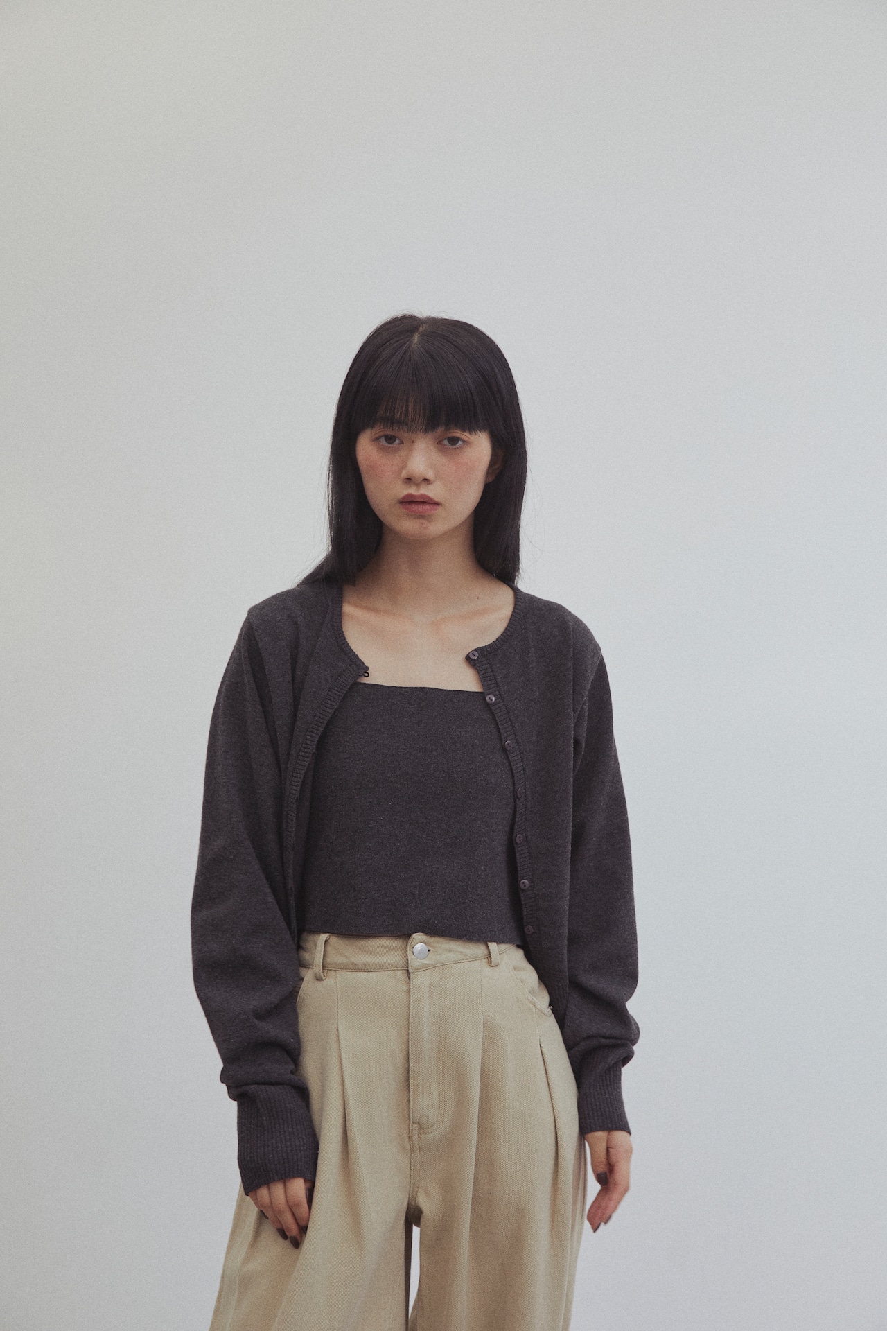 DU250714 Knit Cardigan Bustier Set 【novelty対象item】