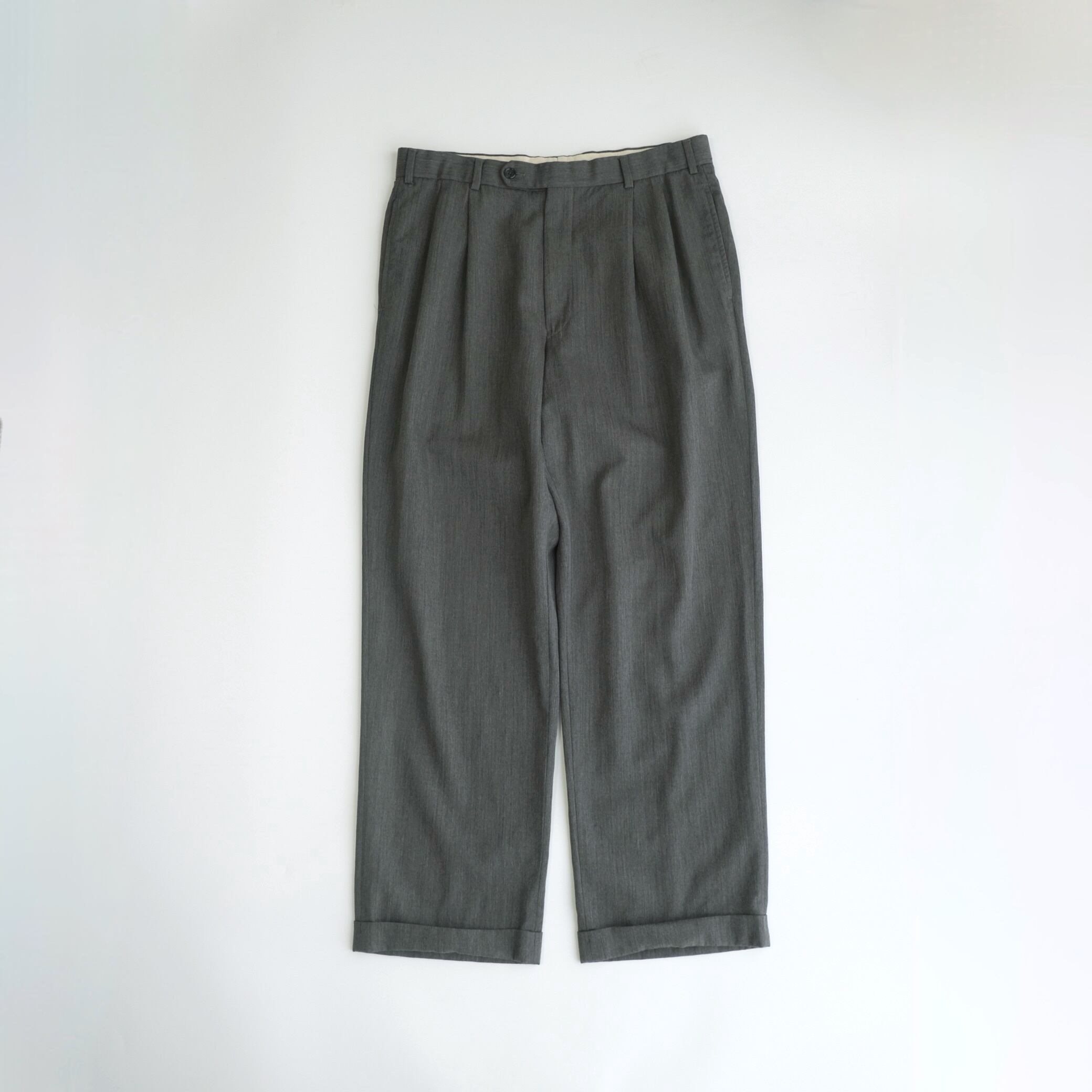 LAUREN RALPH LAUREN】90's Two tuck Slacks Gray 34×30 | RE:FOUND