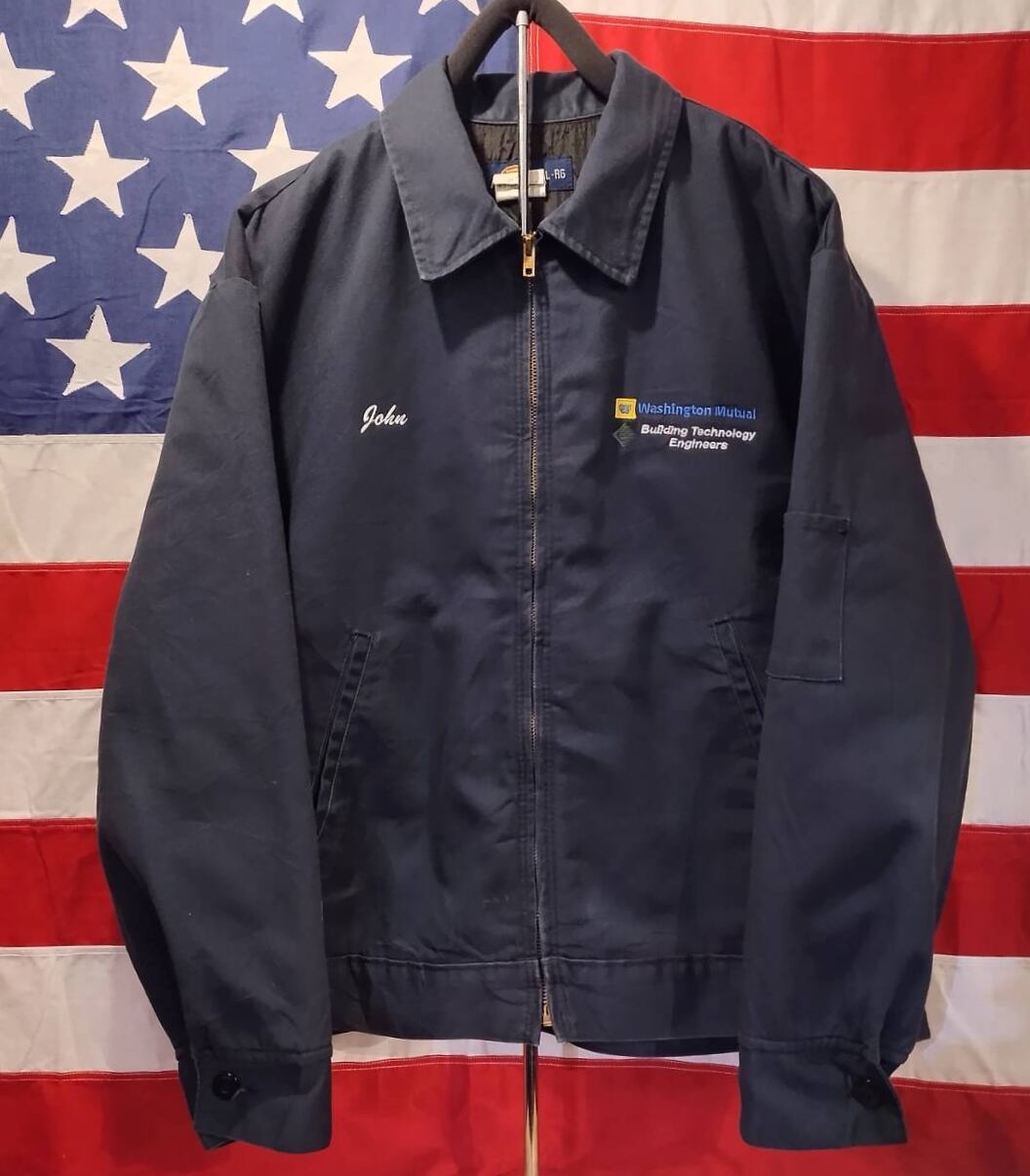 Used ジャケット◆L Mexico製 90s Dickies ワークジャケット ネイビー 刺繍◆ヴィンテージ USA古着