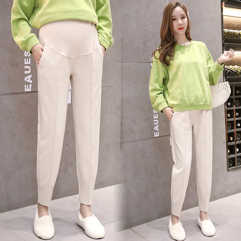 【新作】【送料無料】 マタニティウェア2020秋と冬の新しいカジュアルフットプリーツマタニティパンツウールマタニティベリーリフトパンツ-アリババ オータム 秋物 ウィンター 冬物 expec2780528163