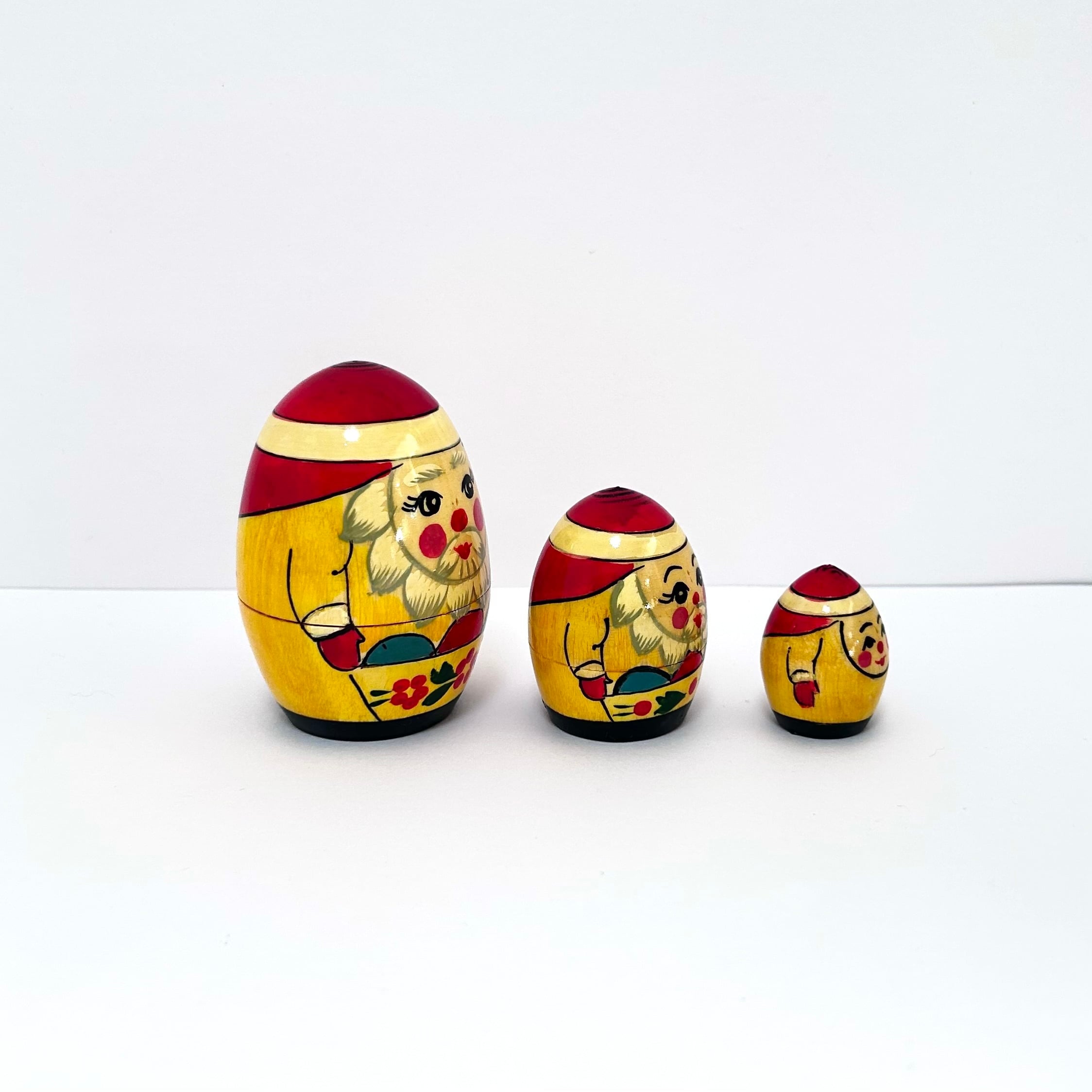 マトリョーシカ サンタクロース マトリョーシカ たまご 8cm 3ピース セミョーノフ