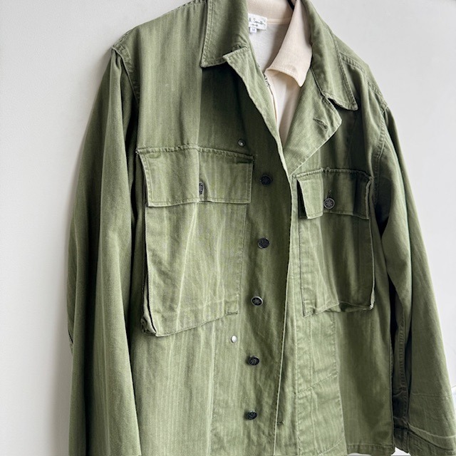 US Army M-43 HBT Jacket 34R 40s 袖ダメージあり 画像4