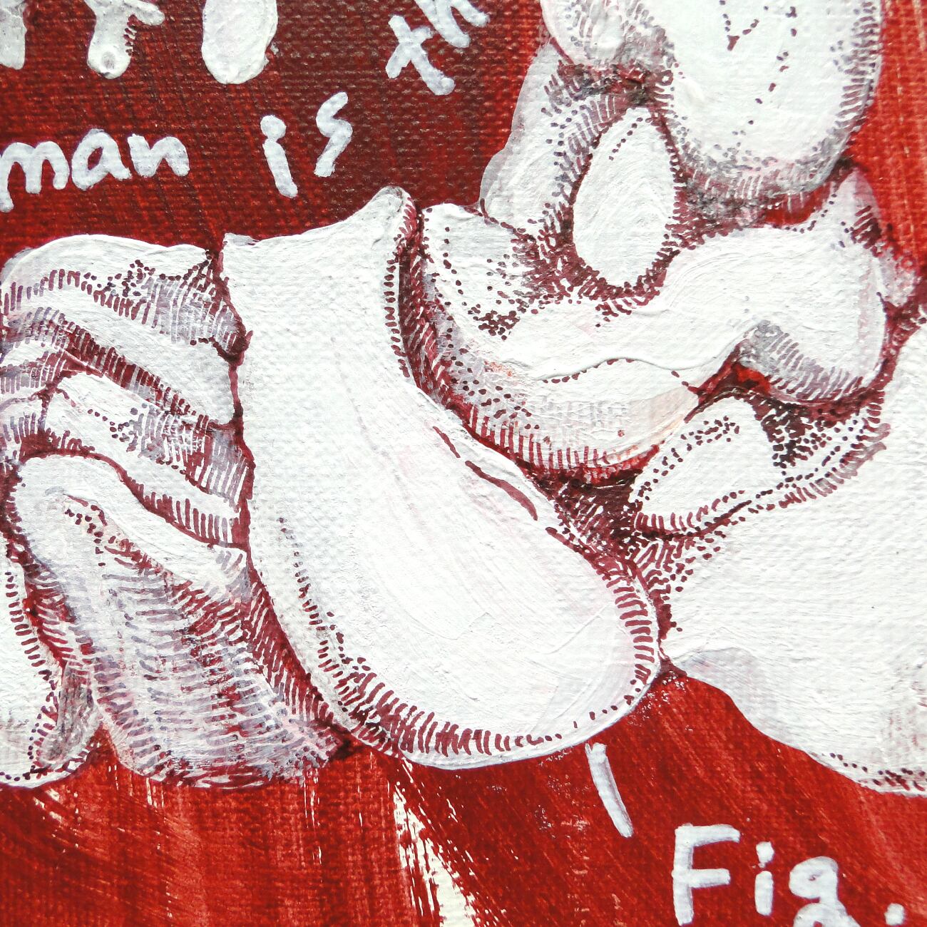 標本図風の足の骨の絵画 アート 原画 キャンバス画 科学 理科