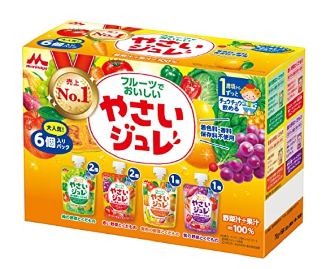 森永 フルーツでおいしいやさいジュレ 70g×6個パック [ 1歳頃から 4種 アソート 詰め合わせ ]