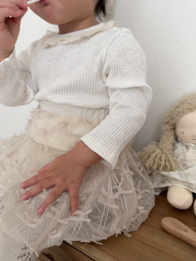 [mimimarket] lace collar tee