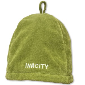 【INACITY APPAREL】INA CITY 刺繍ロゴ コットン100% サウナハット【オリーブ】