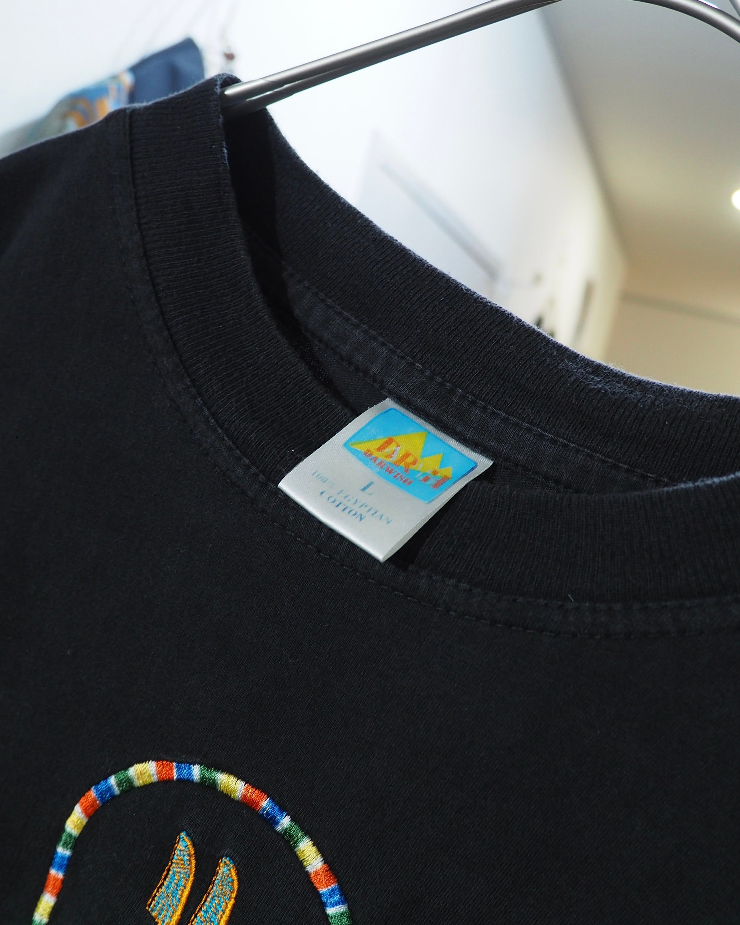 ” エジプト神聖文字 - EGYPTIAN HIEROGLYPHS ” Embroidery Black SS Tee