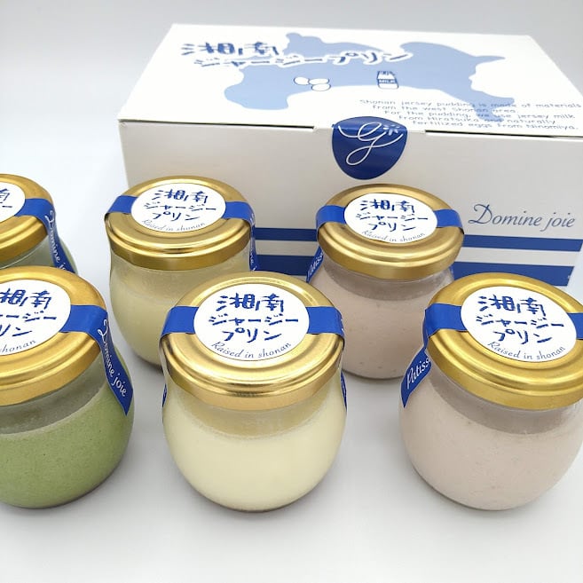 湘南ジャージープリン 3種詰合せ6個入り プレーン・足柄抹茶・苺×各2個 Shonan Jersey Pudding assortment 6 pieces Plain, matcha, strawberry × 2 pieces each | Domine joie ドミネジョワ 湘南ジャージープリン 3種詰合せ6個入り プレーン・足柄抹茶・苺×各2個 Shonan Jersey Pudding assortment 6 pieces Plain, matcha, strawberry × 2 pieces each | Domine joie ドミネジョワ