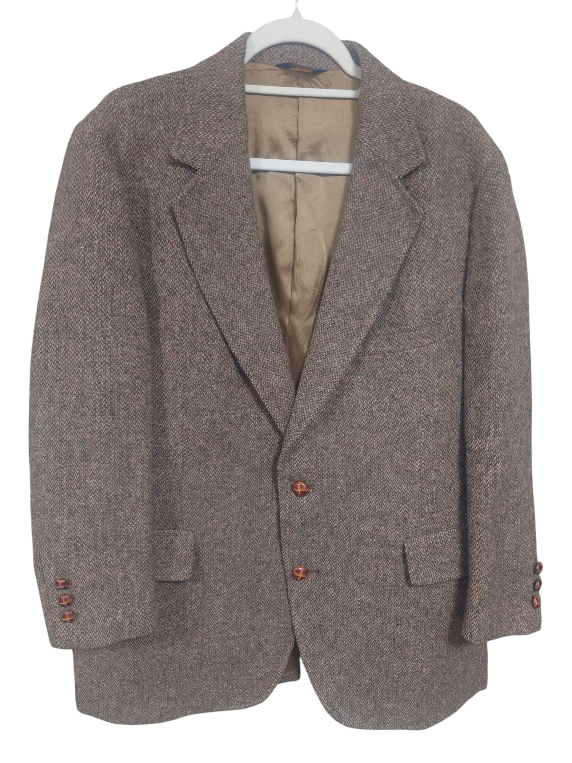 貴重 英国製 60s Harris Tweed Dunn&Co ツイード ウール Wネーム 貴重 英国製 60s Harris Tweed Dunn&Co ツイード ウール Wネーム