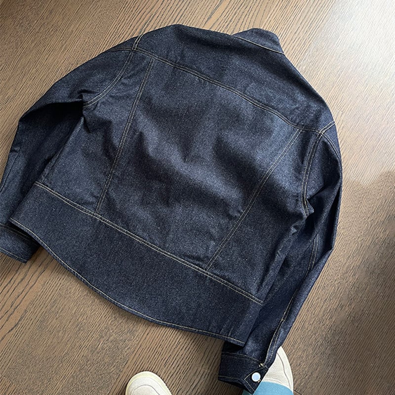 dannyandzeeスタンドカラーダブルブレストデニムジャケット | mblueshop