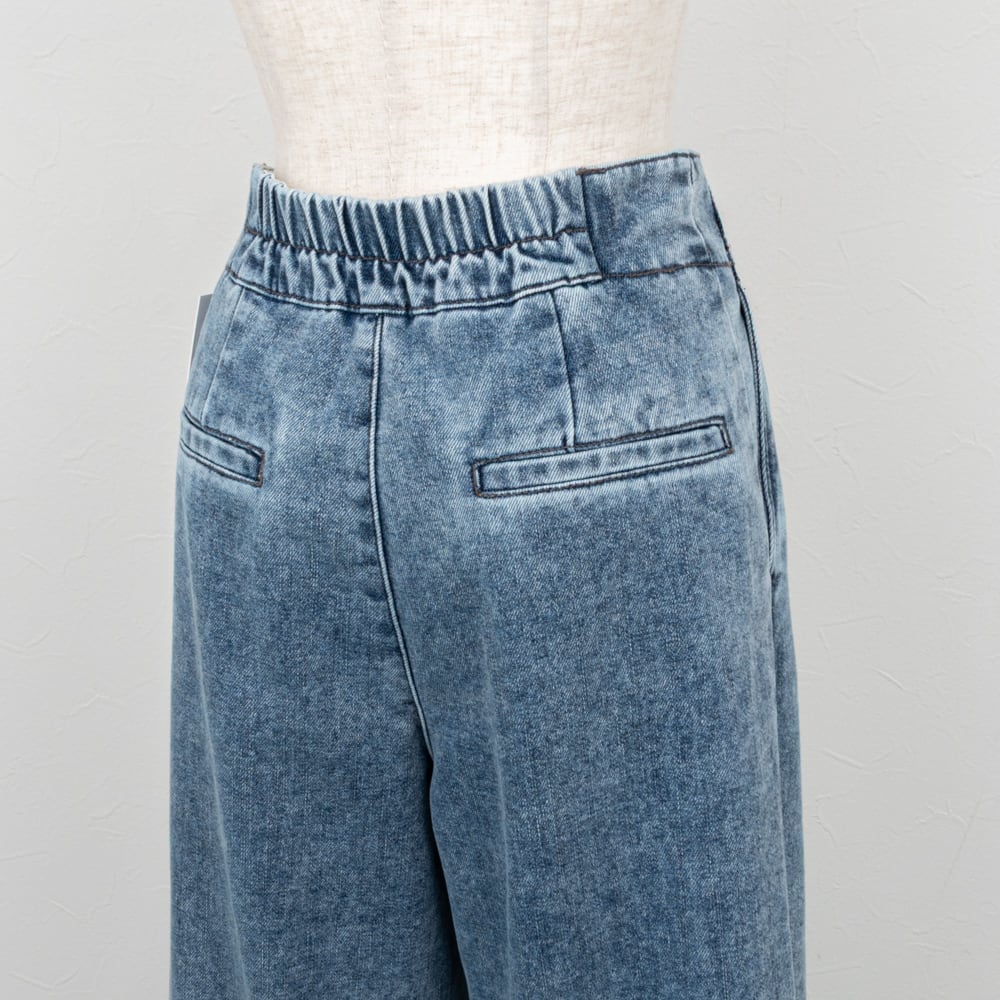 PASSIONE／パシオーネ】裏起毛ワイドデニムパンツ（ブルー） | La Himawari