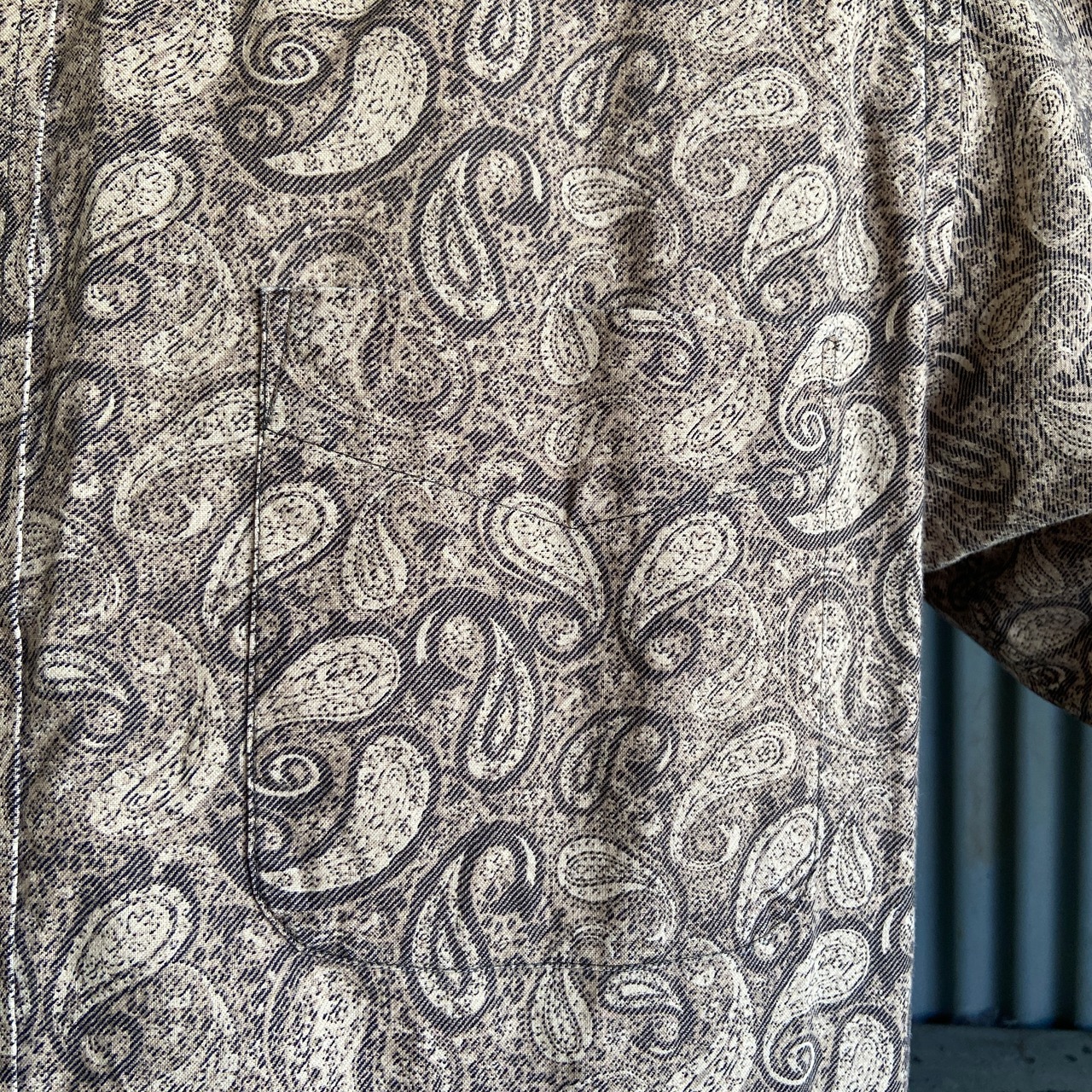Munsingwear 総柄 長袖コットンシャツ メンズM 古着 ペイズリー柄 