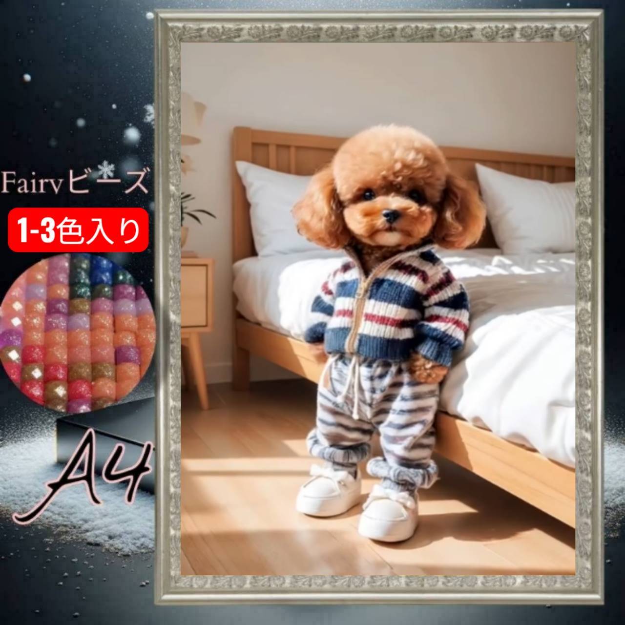 フェアリーダスト四角ビーズ【fairydust-1065】A4サイズ☆ダイヤモンドアート