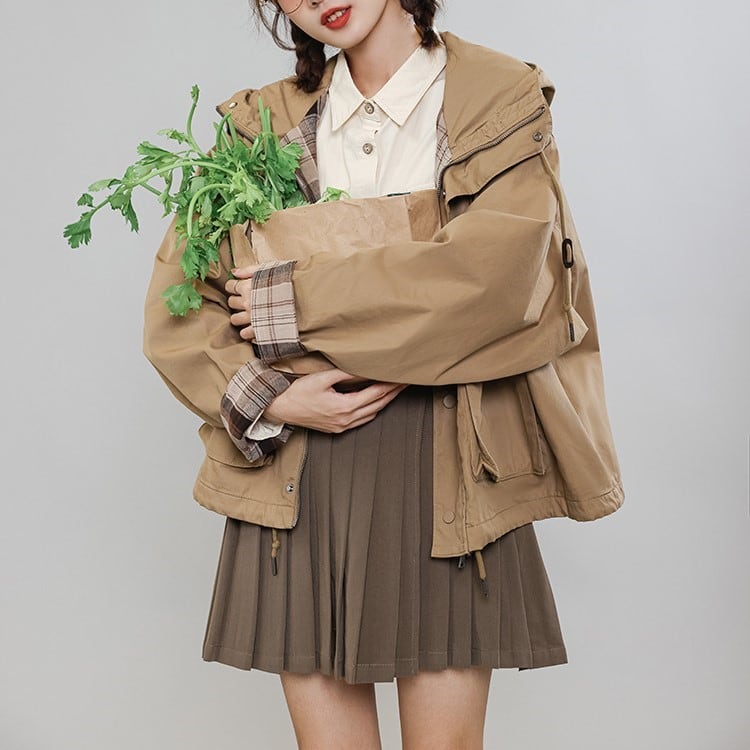 裏地チェックマウンテンパーカー Sucrier シュクリエ お砂糖みたいに甘くてかわいい 量産型プチプラガーリー服 通販