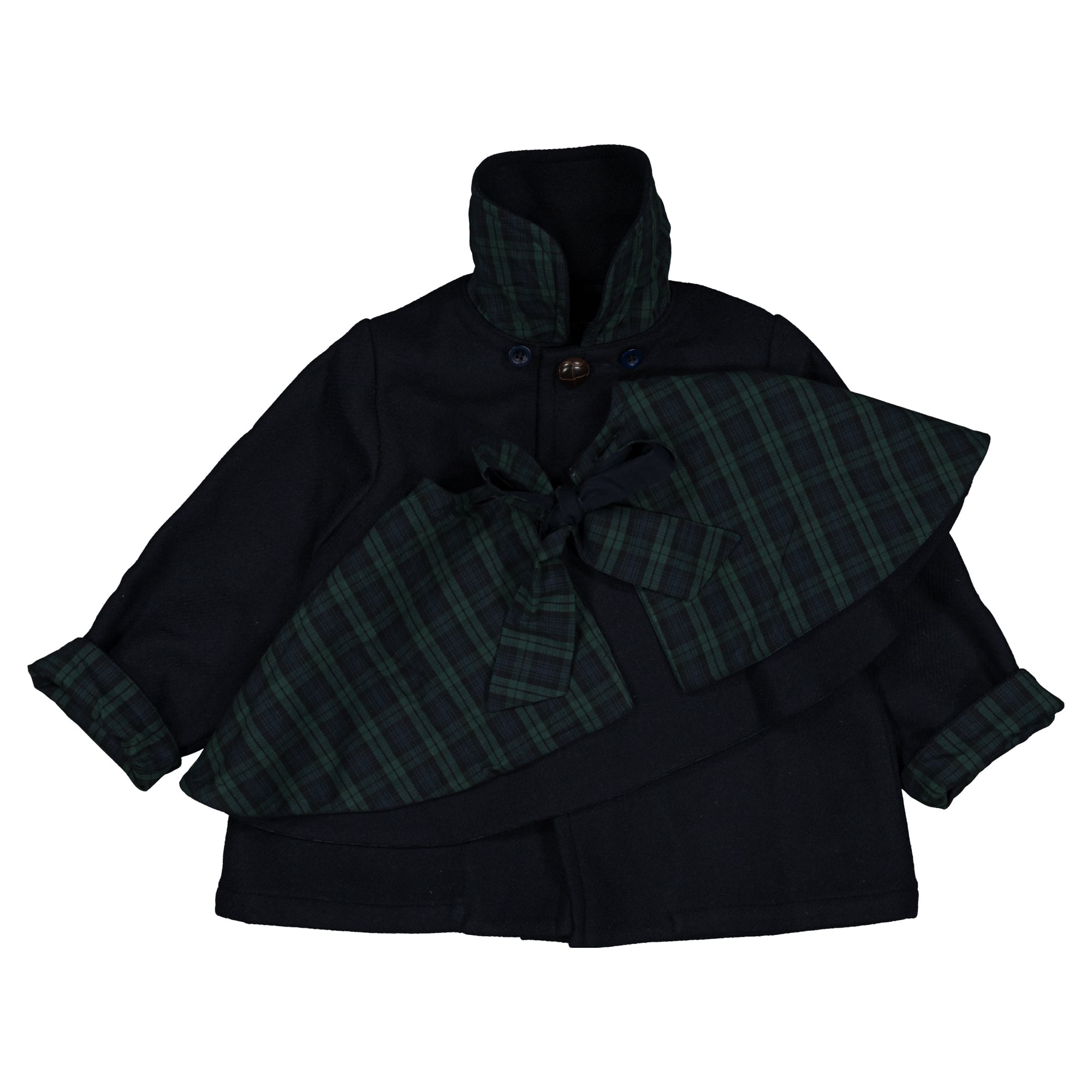 【予約/送料無料】5y-8y / Coat amovible cape DARCY- blue mostly wool / Maison Marelle