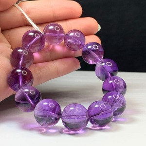 大玉☆超透明☆色合い美しいコントラストアメジスト・ブレスレット