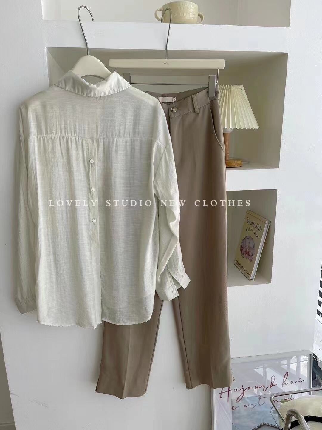 バックボタンシアーシャツ　AJ2205-681