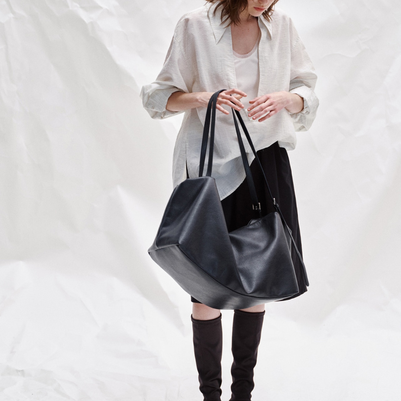 Open Collar Oversized Shirt 【2color】 T0738