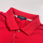 BURBERRY LONDON バーバリーロンドン 鹿の子 半袖 ポロシャツ サイズ M /レッド系 メンズ 三陽商会