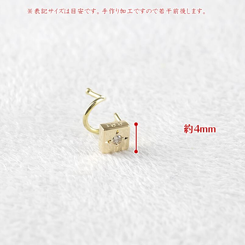 18金 ピアス k18 レディース 片耳 ダイヤモンド キャッチのいらない