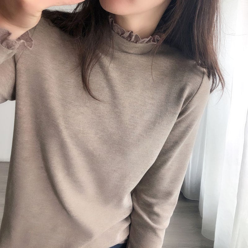 裏起毛フリルハイネック カットソー 5col W SW024 | Raglana