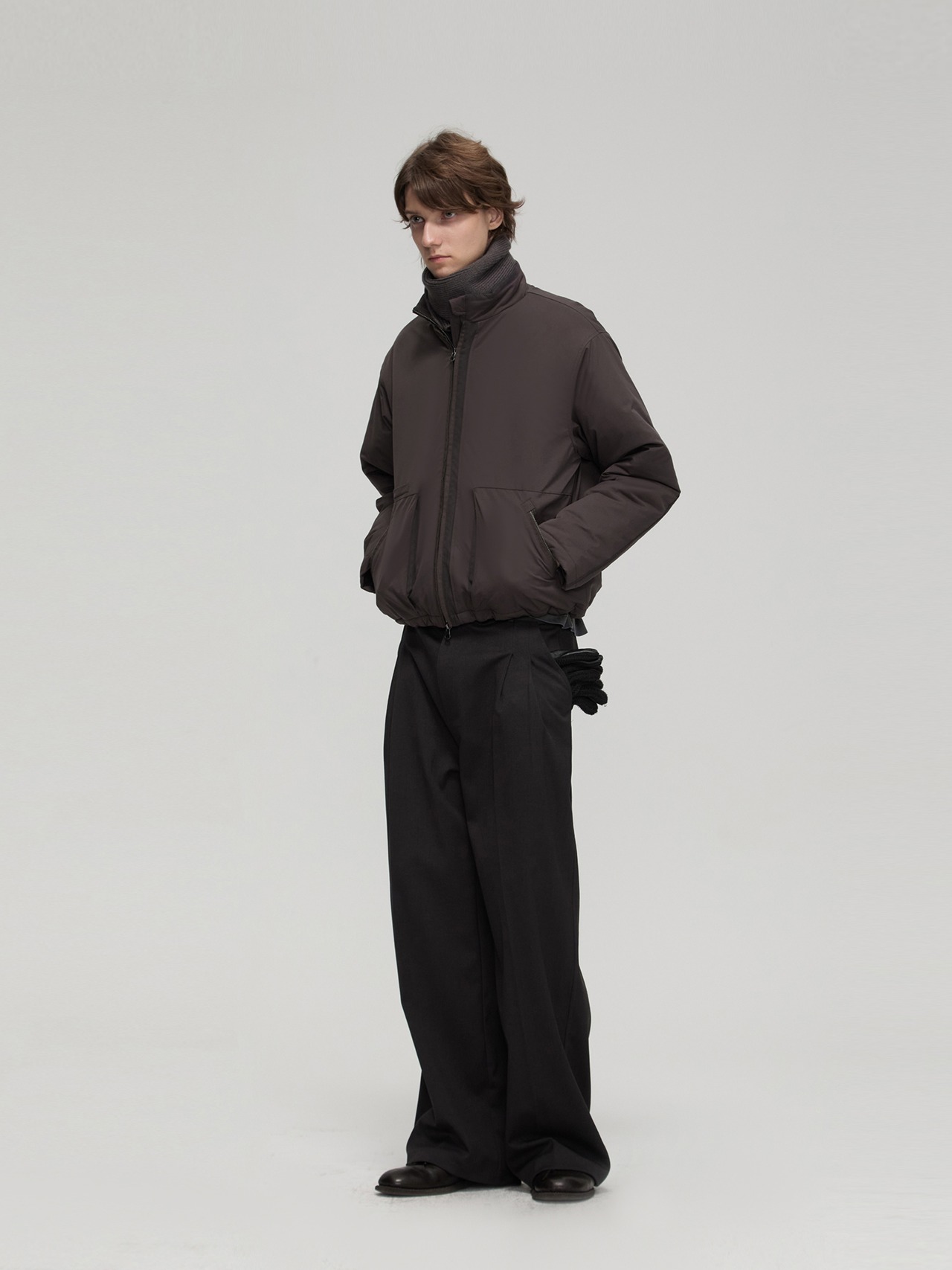 DECESOLO 26AW 混紡ニット ショートマフラー