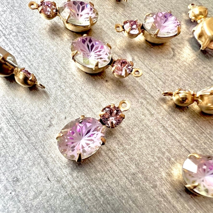 50s ヴィンテージ フラワーモチーフ コネクター付きネックレスパーツ