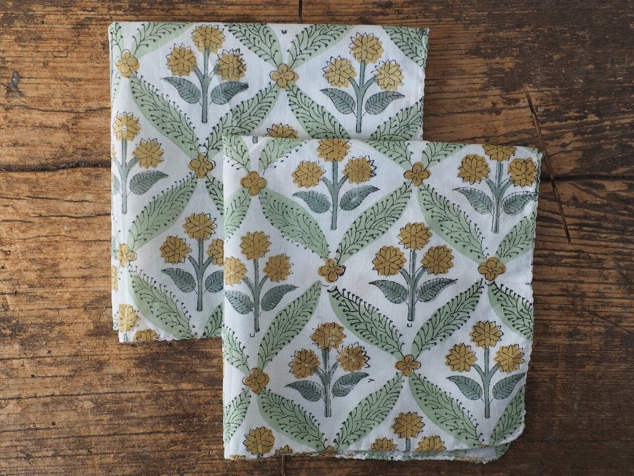 156ri049 Block Print Handkerchief b56