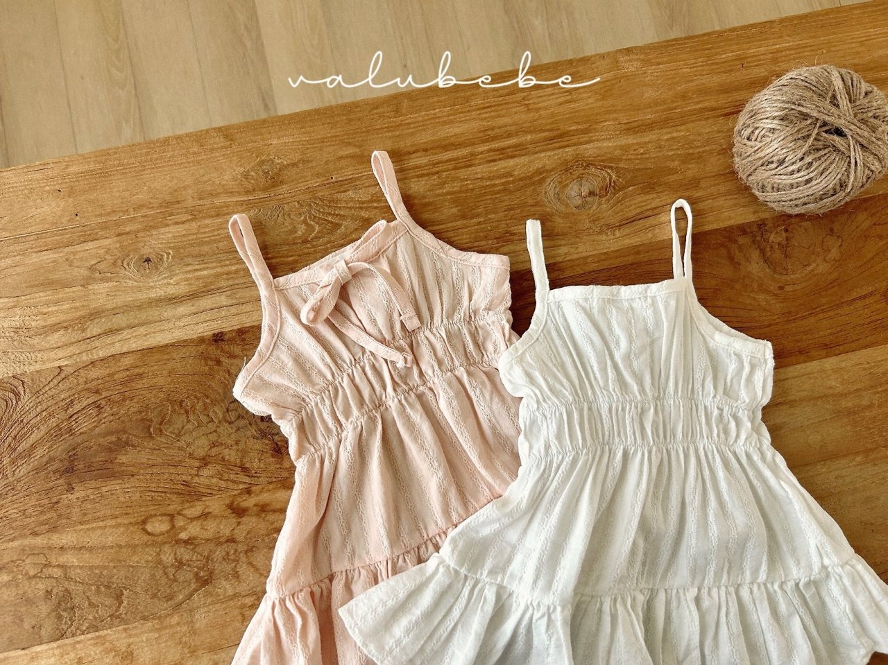 [valubebe] Shirred tie dress / [벨루베베] 셔링끈원피스