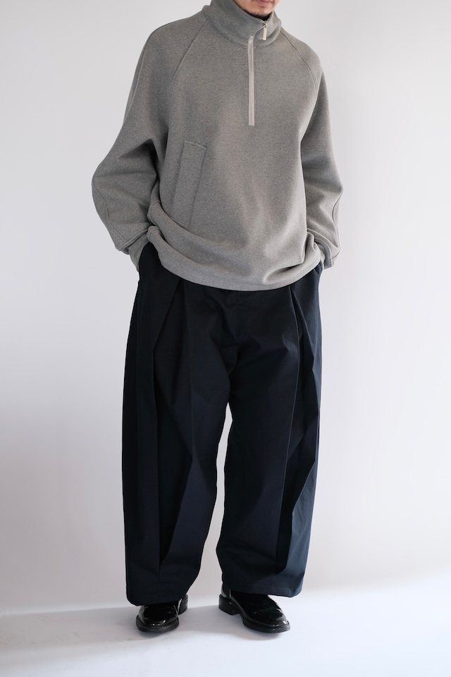 SAGE NATION / BOX PLEAT TROUSER "NAVY"