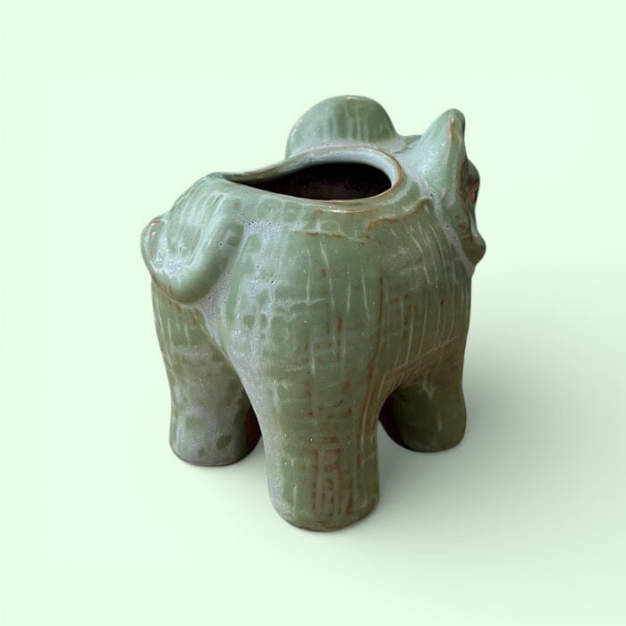 アニマルポット 象 ゾウ 陶器 フラワーポット 鉢 植木鉢 鉢底穴あり