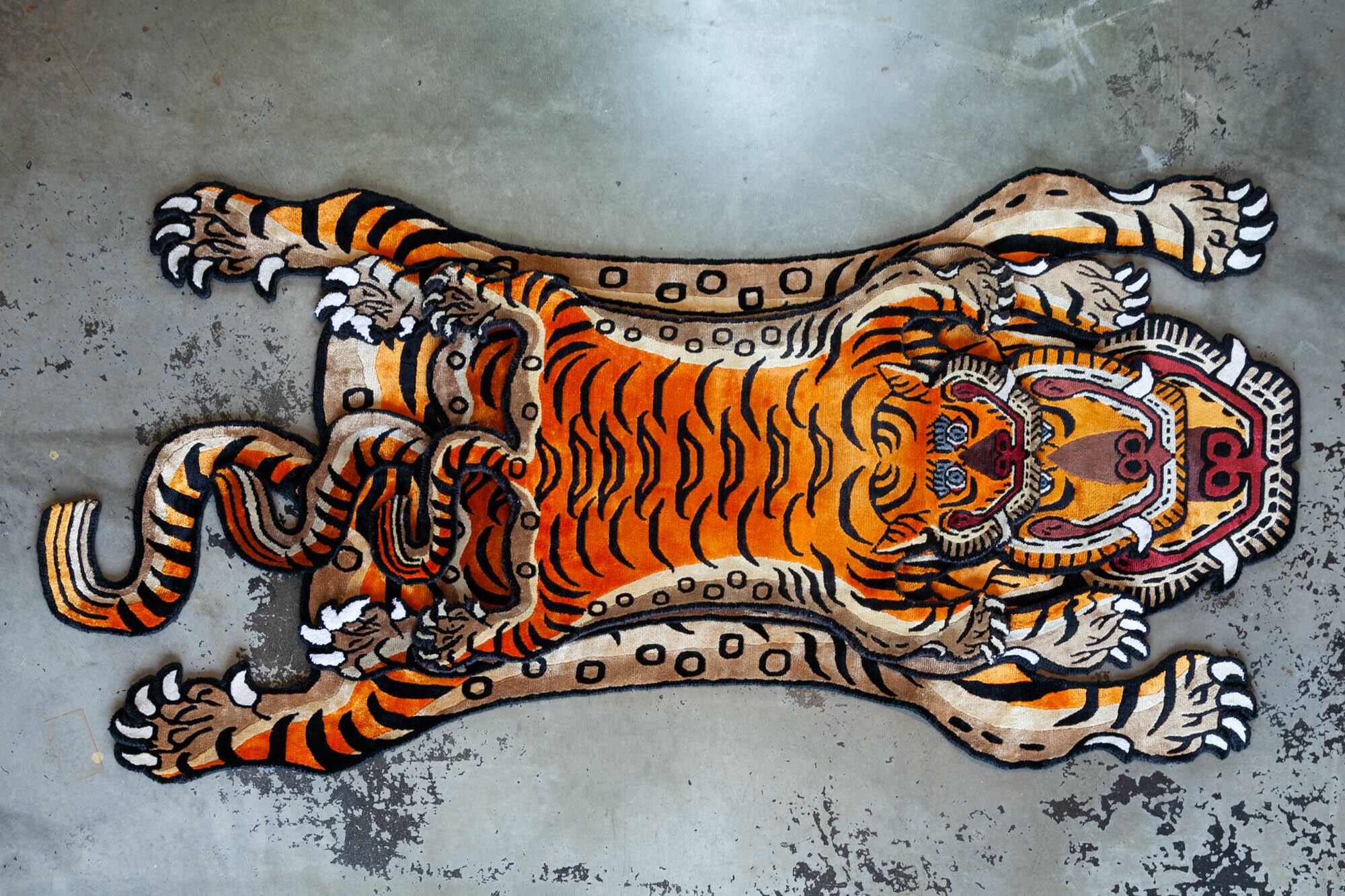 Tibetan Tiger Rug 《Lサイズ•シルク•オリジナル•ブルーバージョン033