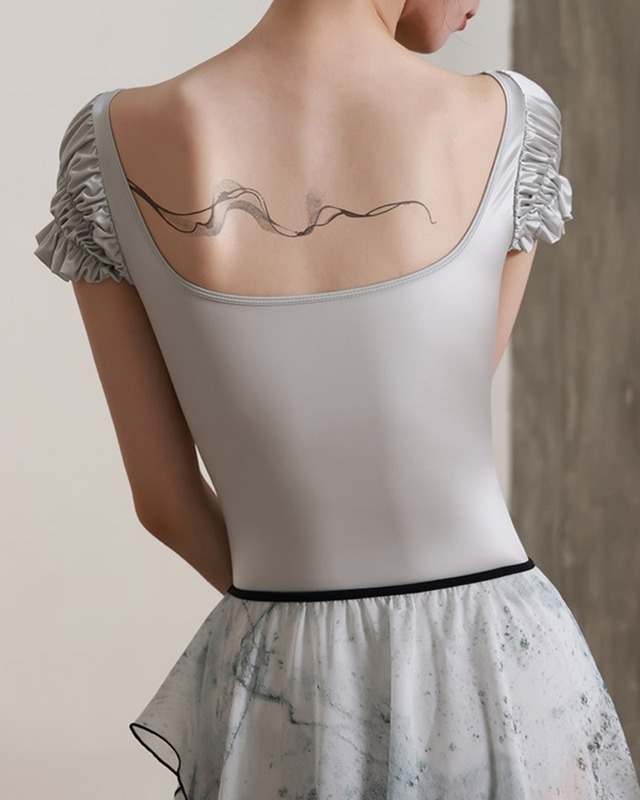【danzbaby】Puff Sleeve Square Neck Leotard 2color P0143