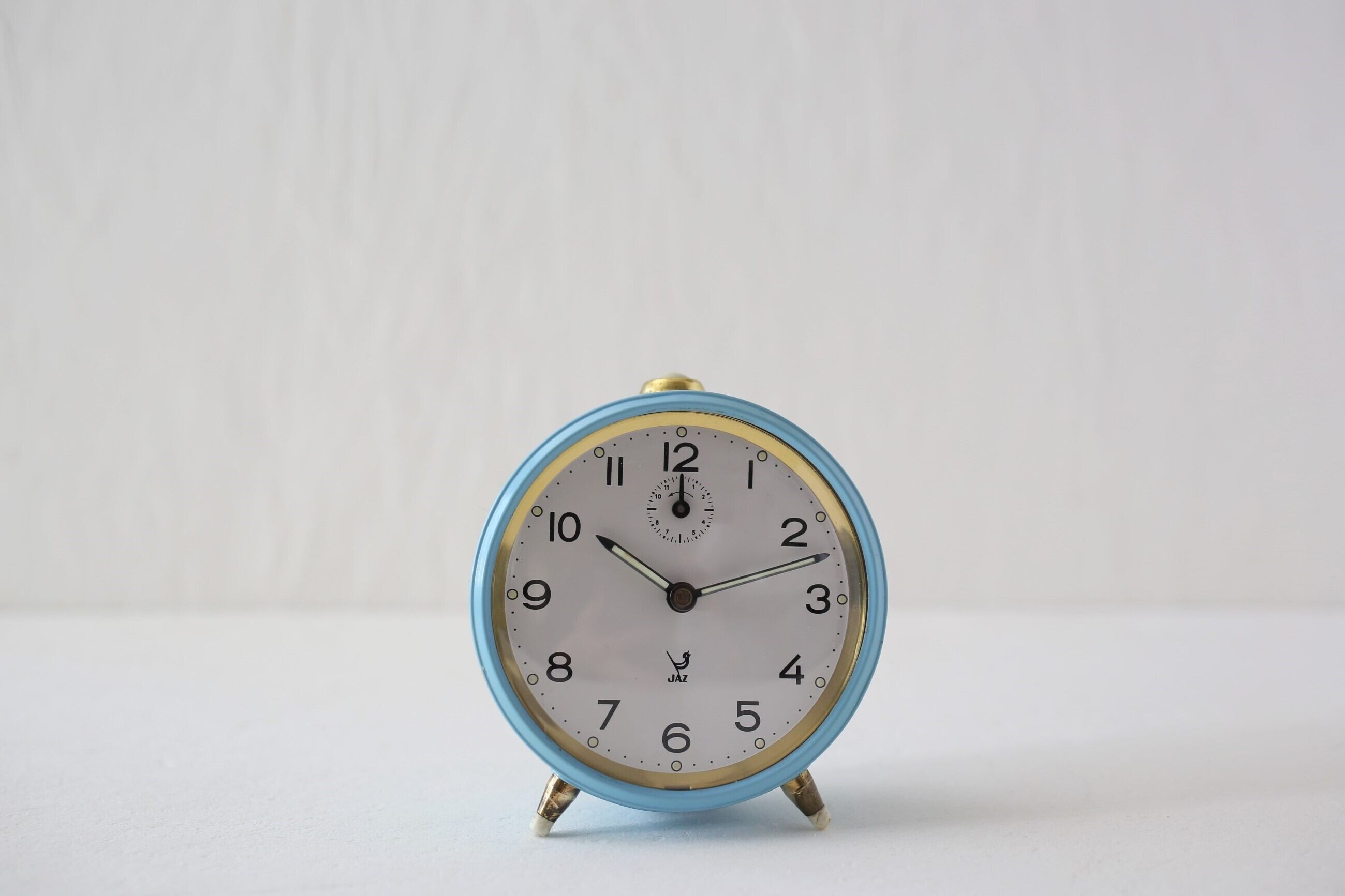 フランス アンティーク ヴィンテージ JAZ 置き時計『NIGIC』 ライトブルー N-03612
