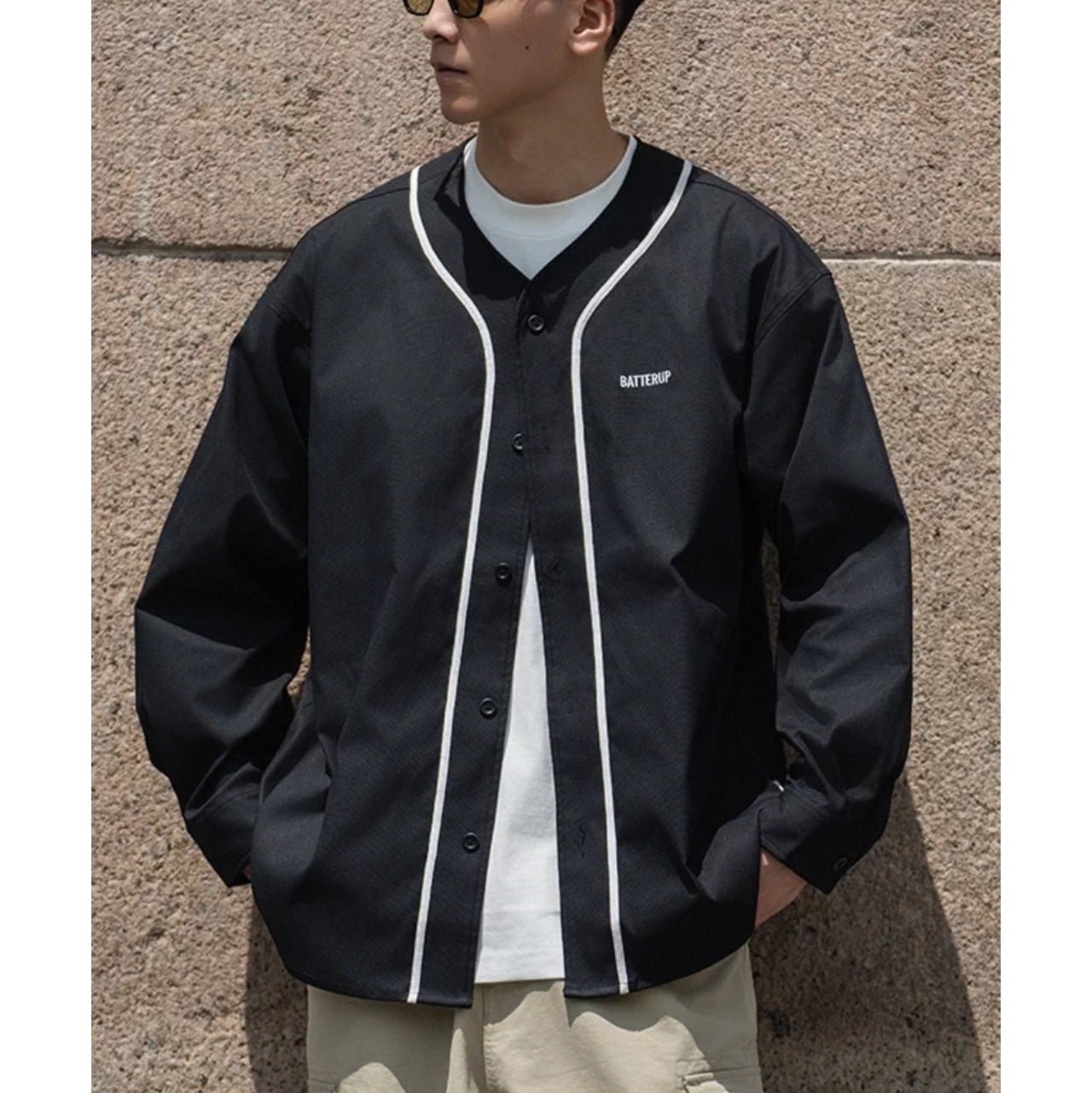 Piped baseball button shirt 1522 - 2