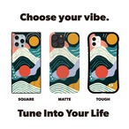 受注生産 iPhoneケース 太陽と波のナイトウェーブ抽象｜レトロウェーブ CURV037C