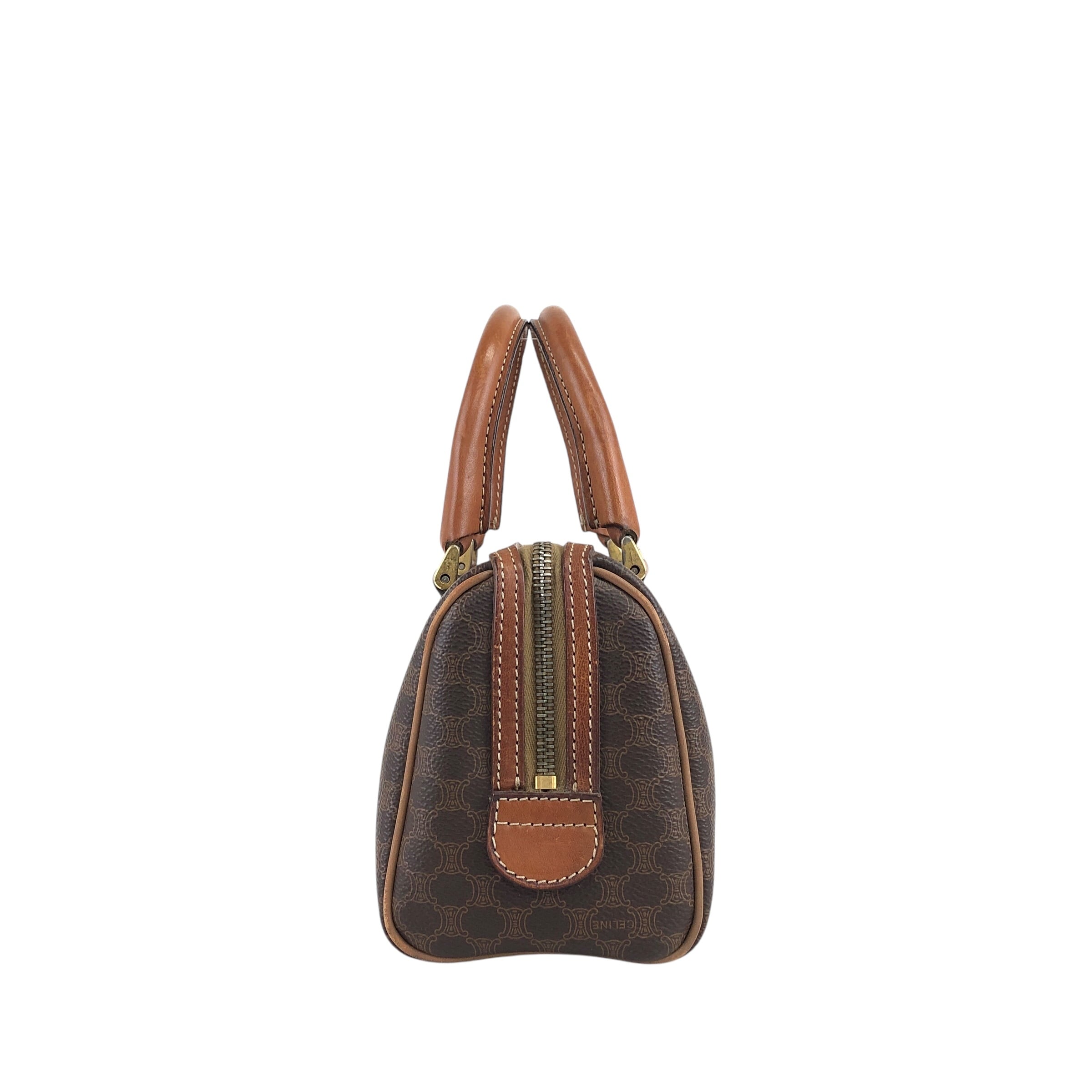 CELINE セリーヌ マカダム ショルダーバッグ ブラウン PVCレザー CELINE セリーヌ マカダム ショルダーバッグ ブラウン PVCレザー