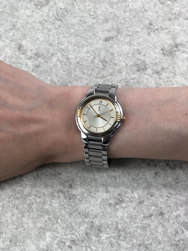 Yves Saint Laurent イヴ・サンローラン 腕時計 シルバー YSL ステンレススチール vintage ヴィンテージ オールド c6vtx8