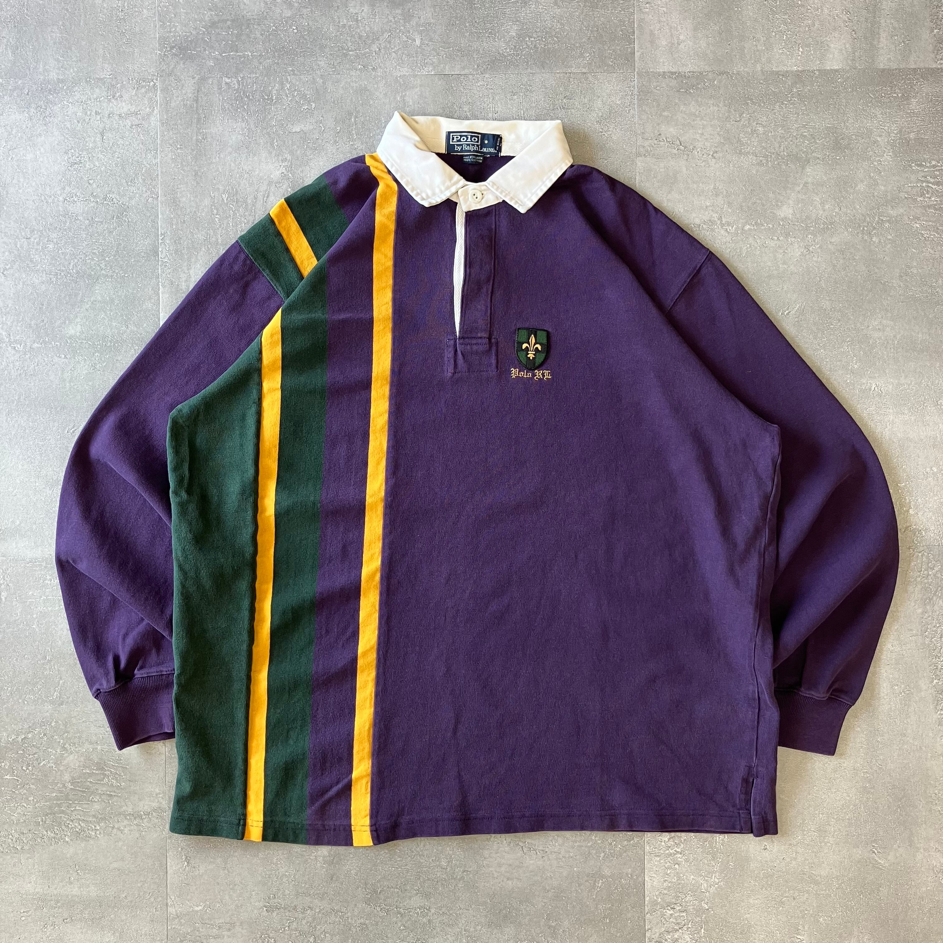 ポロラルフローレン 90s~ ラガーシャツ オールドイングリッシュ 刺繍 L No.1849