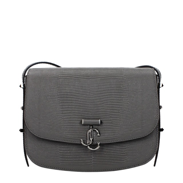 JIMMY CHOO ジミーチュウ レディース クロスボディバッグ レザー グレー JCBCROSSBODYMOASSTORMGUNMETAL