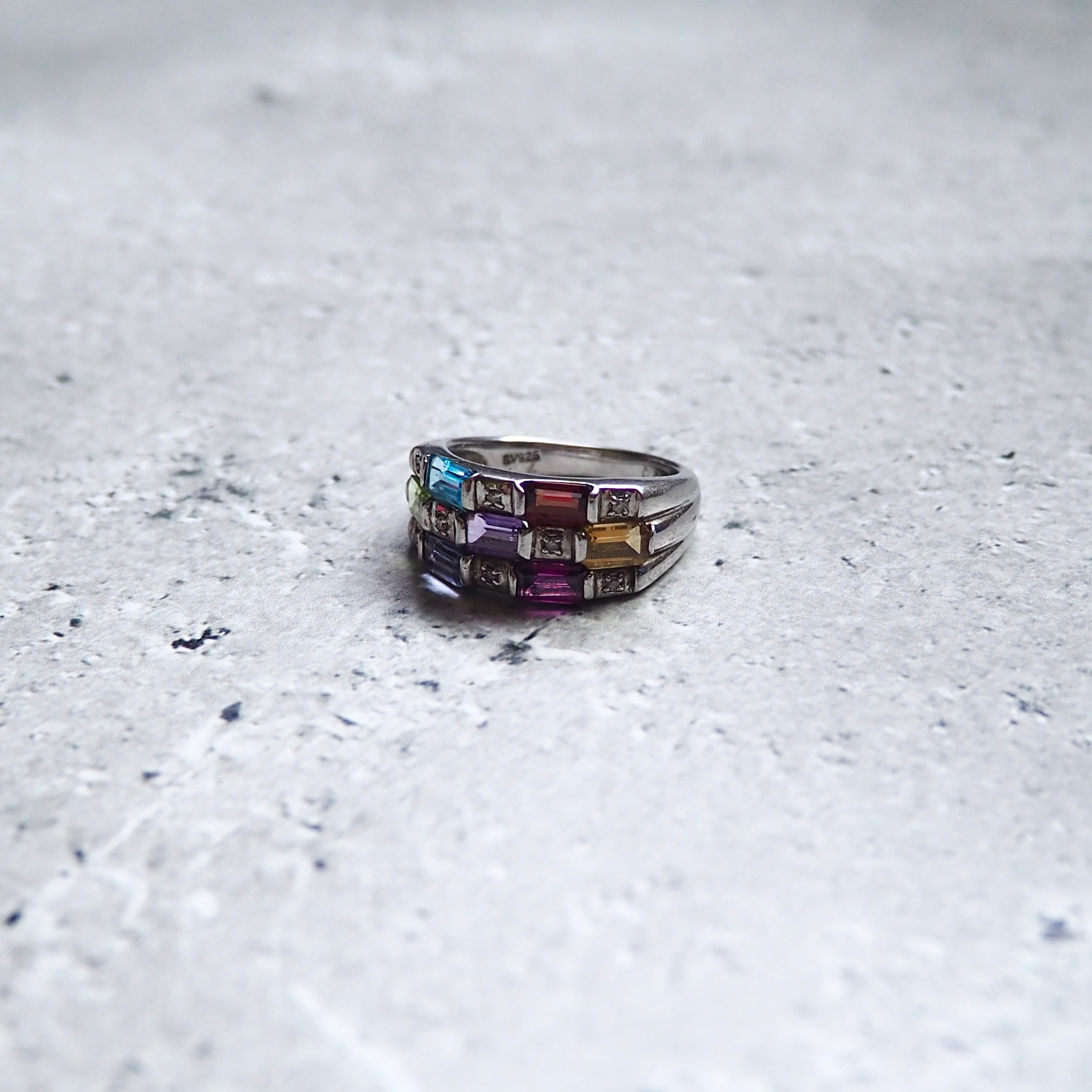 " Silver 925 " Colorful stone Custom Silver Ring