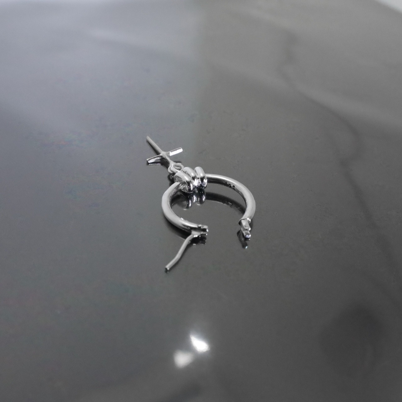 THIN HOOP [LARGE] with OVAL and CROSS / シンフープ L ウィズ オーバル&クロス