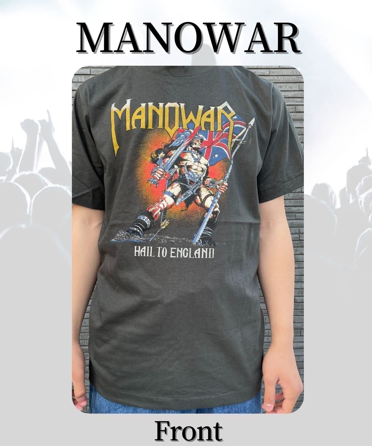古着加工 Tシャツ MANOWAR マノウォー ロック バンド メンズ 半袖