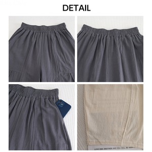 ワイド パンツ レディース 春夏 綿麻 リネンライク ハイウエスト ウエストゴム ゆったり ロング丈 ポケット付き 体型カバー 着やせ 楽ちん 韓国 大人 カジュアル きれいめ オフィスカジュアル 通勤 旅行 [LS-CGP043]