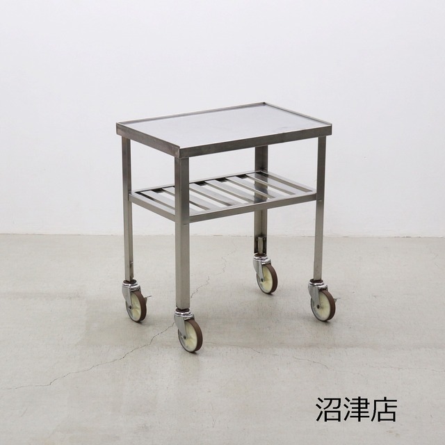 【沼津店】ステンレス キャスター ワゴン シェルフ 収納 食器棚 モダン キッチン 展示台 メディカル 業務用 2 RBT03029