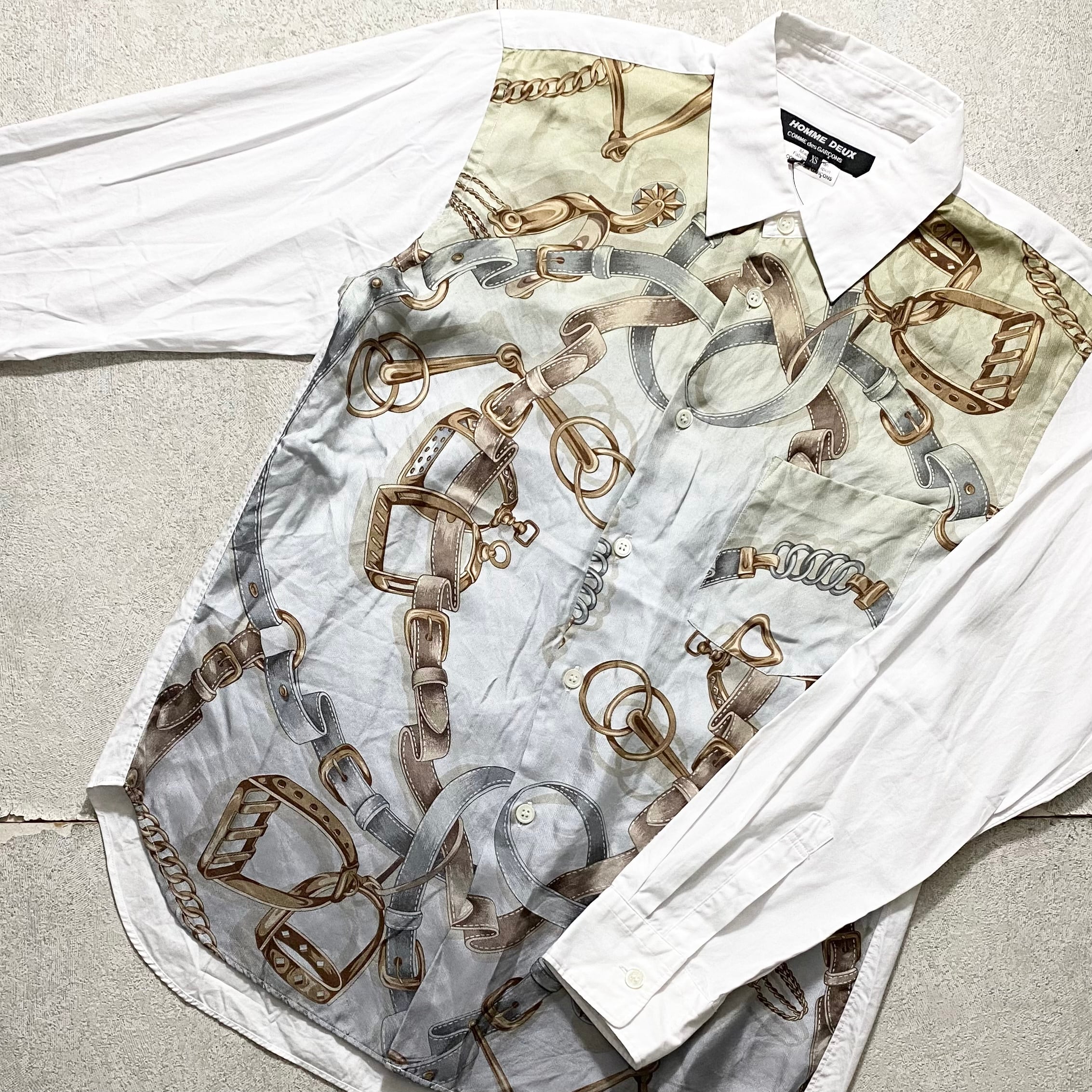 COMME des GARCONS HOMME DEUX scarf switching shirt | NOIR ONLINE