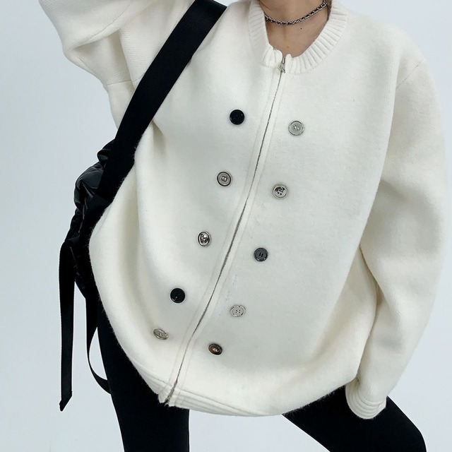 Thick Zipper Knit Jacket 124469