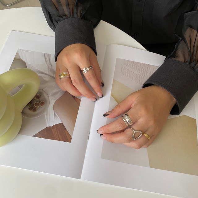 S925 double wave ring (R36)