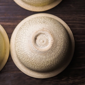 ひび白 リム3寸小鉢（小付・小鉢・豆皿）／吉永哲子