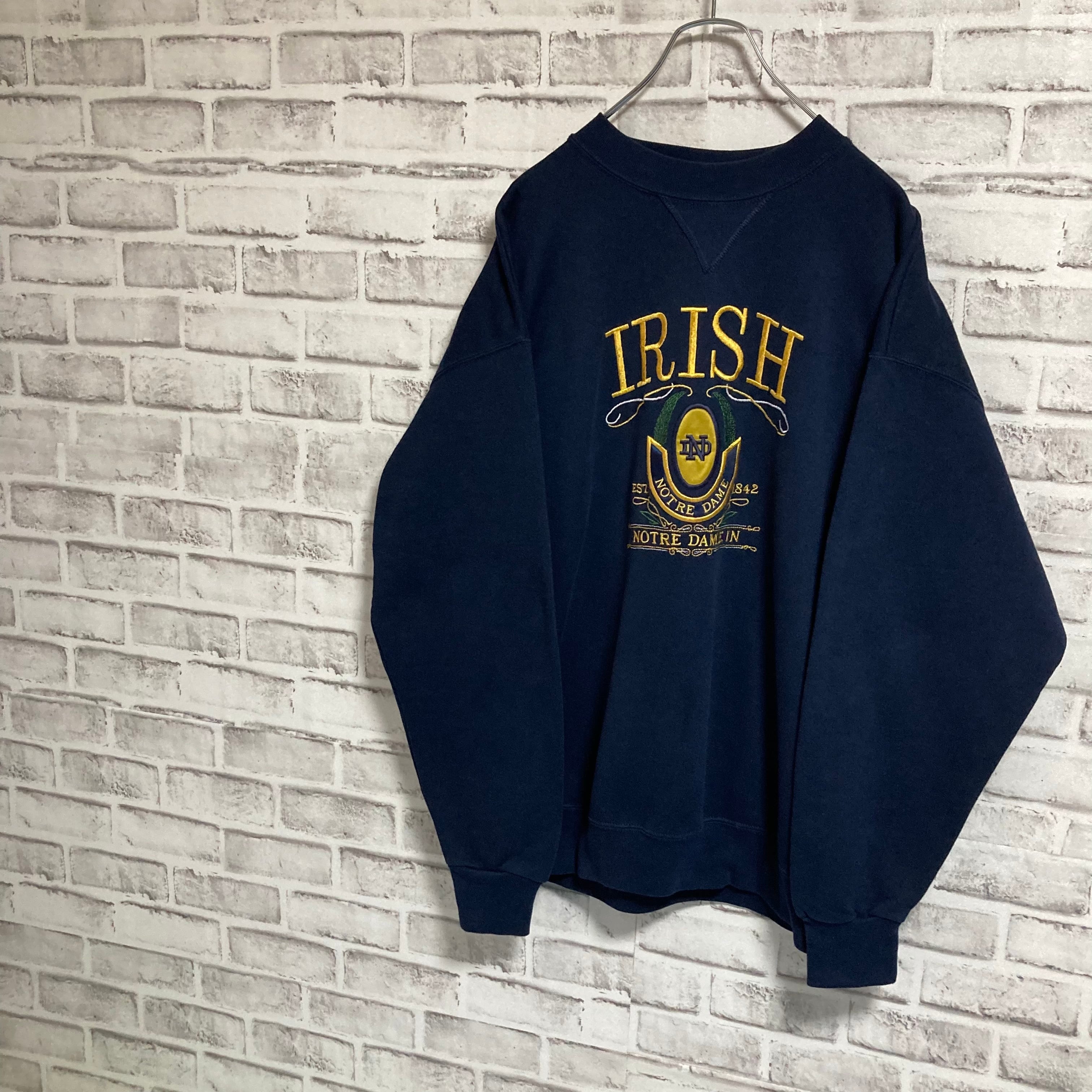 【Mid west Embroidery】L/S Sweat XL Made in USA 90s “NOTRE DAME” スウェット トレーナー  USA製 ノートルダム大学 カレッジロゴ 刺繍ロゴ vintage ヴィンテージ アメリカ USA 古着